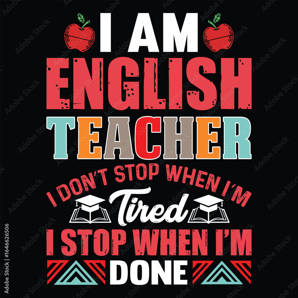 Obraz premium Teacher T Shirt Design T Shirt Print Template, Typography Design For Shirt, Mugs, Iron, Glass, Stickers, Hoodies, Pillows, Phone Cases, etc