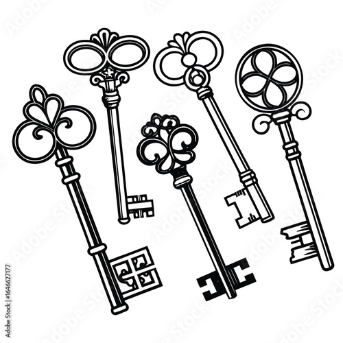 Ornate antique keys collection ornate keys vintage keys