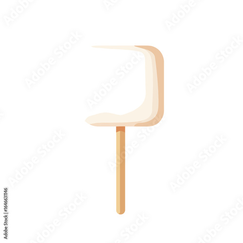 Single toasted marshmallow on a stick ready for a campfire treat