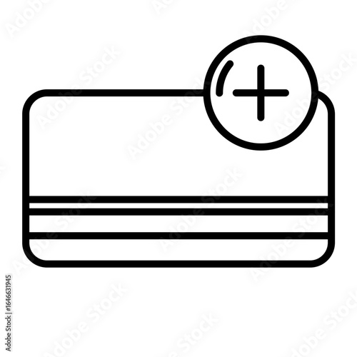 Plus Add Card Bank Card Debit Card Credit Card icon bank icon line art
