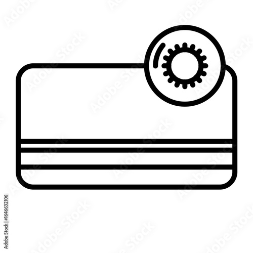 Setting Card Set Bank Card Debit Card Credit Card icon bank icon line art
