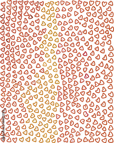 A radiant gradient pattern adorned with a multitude of hearts, perfect for expressing affection, love, and passion