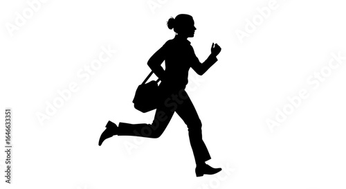 businesswoman running to meet deadline achieving success through hustle and determination