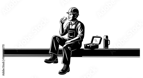 construction worker enjoying a welldeserved lunch break illustrating hard work and perseverance on a construction site