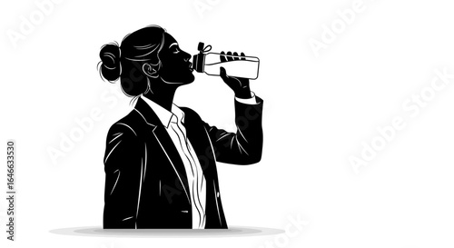 businesswoman taking a refreshing break hydrate recharge and conquer your workday