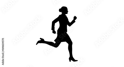 Wallpaper Mural driven businesswoman running towards success dynamic silhouette for goaloriented websites and presentations Torontodigital.ca