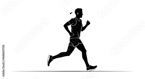 determined runner silhouette achieving fitness goals perfect for health and wellness websites blogs and fitness app marketing