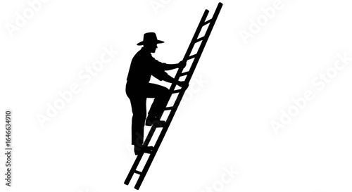 climbing the ladder to success a silhouette of determination and achievement representing progress and ambition in business