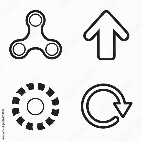 Fidget spinner arrow loading refresh gear vector