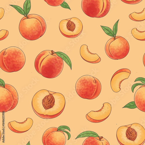 seamless pattern with peaches