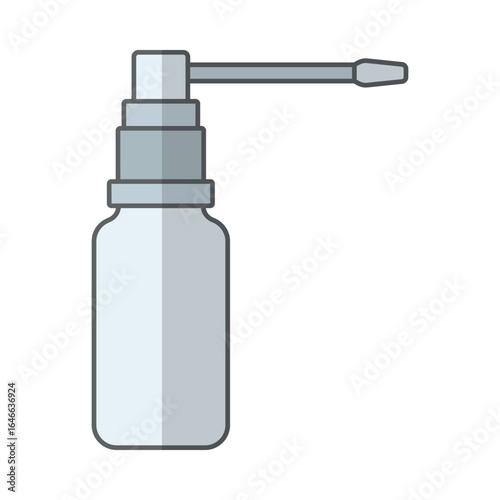 Pharmaceutical aerosol. Packaging for aerosol medicinal product. Color flat icon vector illustration isolated on white background.