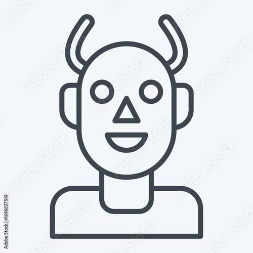 Icon Devil. related to Halloween symbol. line style. design editable