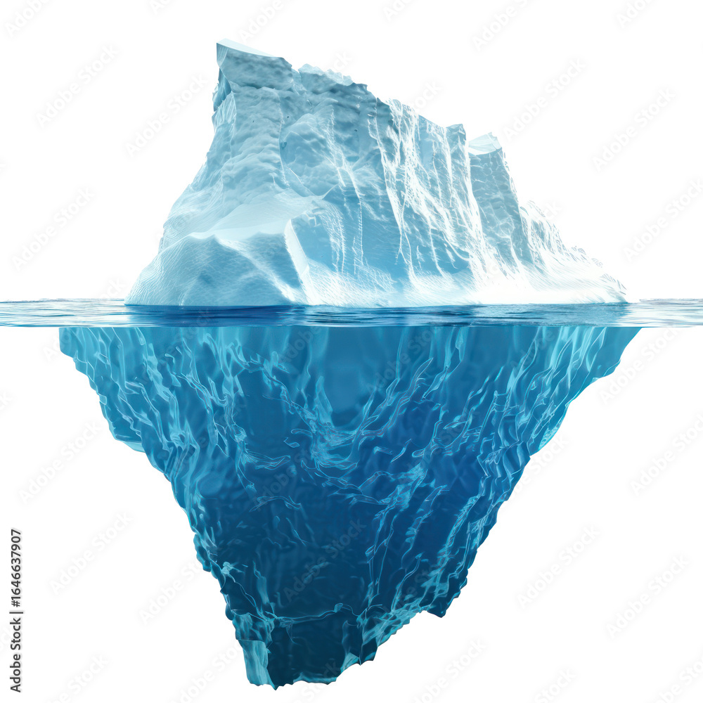 Obraz premium A large, floating iceberg with a transparent background