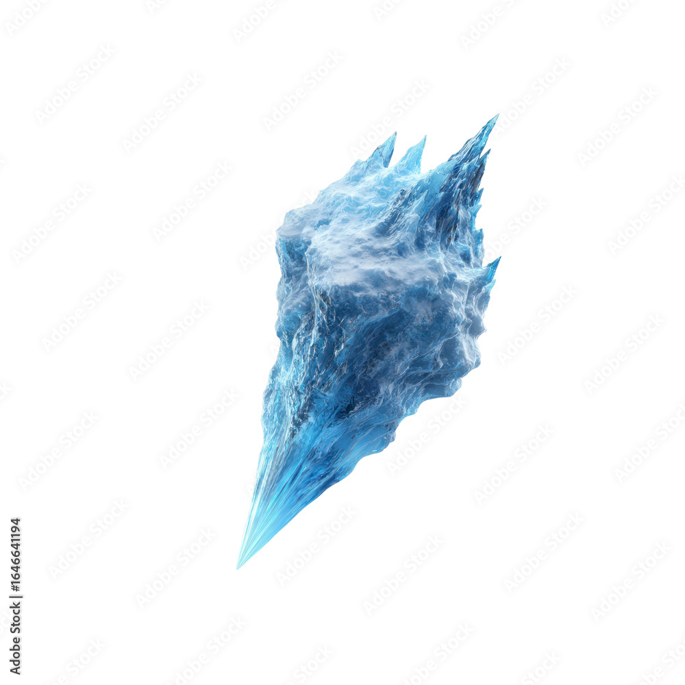Obraz premium Abstract 3D Render of a Crystalline Ice Structure, Glacial Fragment, Frozen Energy