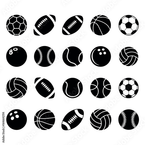 Sports Ball Outline and Silhouette
