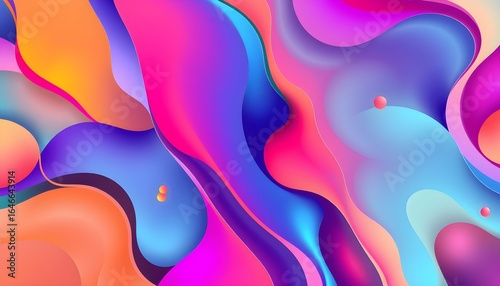 Abstract, colorful, flowing shapes create a vibrant and dynamic visual display.