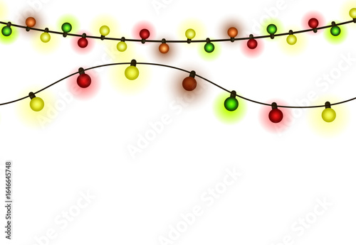 Christmas lights. Xmas and New Year greeting card elemets. Vector illustration