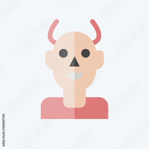Icon Devil. related to Halloween symbol. flat style. design editable