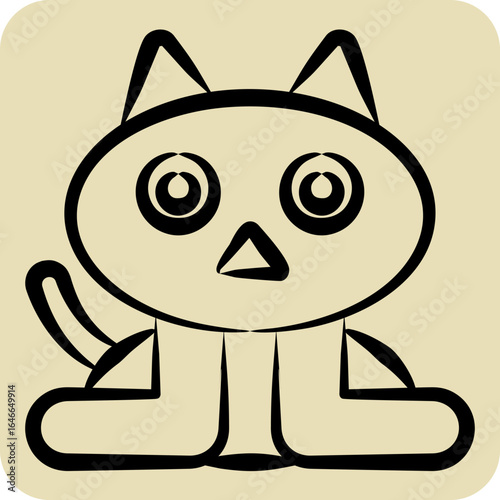 Icon Cat. related to Halloween symbol. hand drawn style. design editable