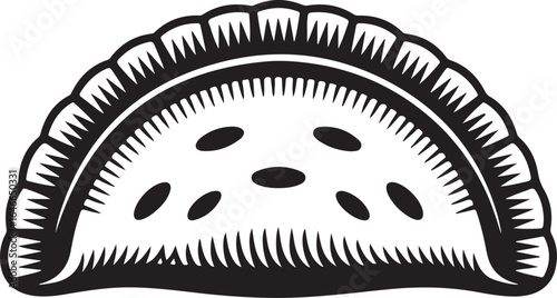 Empanada Vector Illustration with Detailed Crust and Filling Design