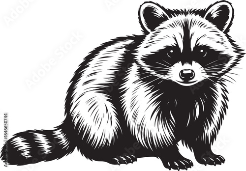 Raccoon Vector Illustration Forest Animal Wildlife Nature Cute Mammal Icon