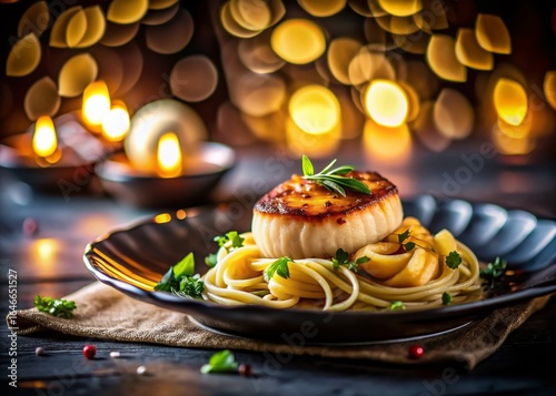 Elegant Minimalist Dinner Plate Night Photography: Simple Food Styling