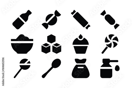 Candy and Sweets Icon Set, Vector Illustration