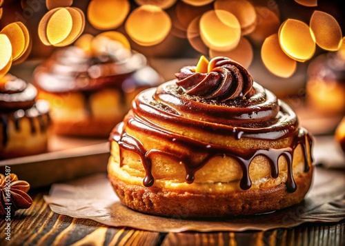 Warm Pastry & Chocolate: Cozy Bakery Scene, Delicious Dessert, Sweet Treat, Homemade Baking