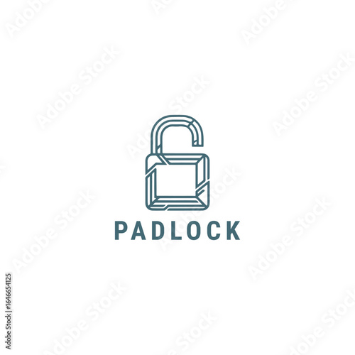Padlock logo with secure, modern style for safe and trustworthy branding.