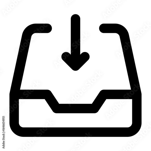 Inbox icon with line style