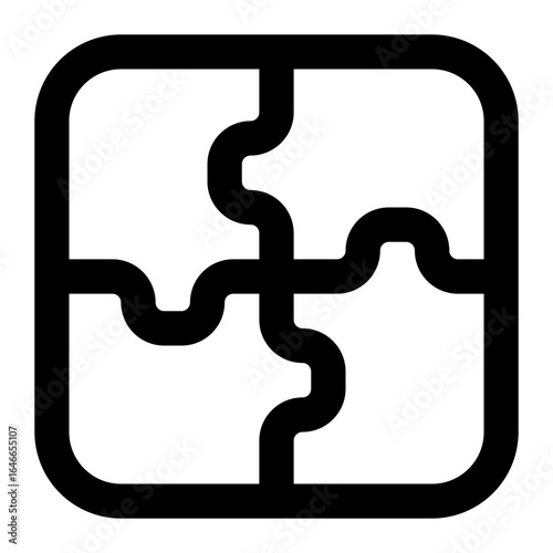 Puzzle icon with line style