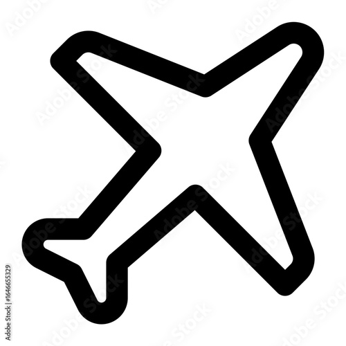 Airplane icon with line style