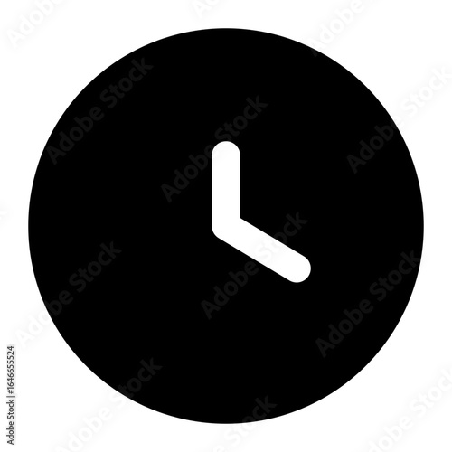 Clock icon with solid style