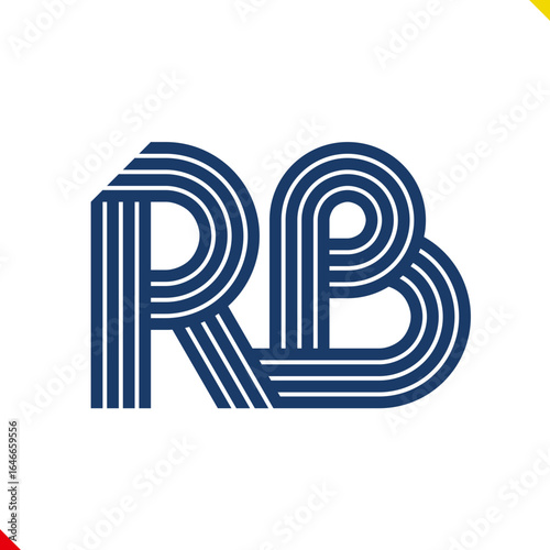 Parallel line monogram initial logo, combination of letter R and B. Idea and inspiration for branding, company and corporation name abbreviation. personal and commercial purpose.