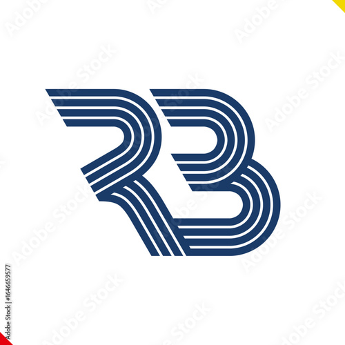Parallel line monogram initial logo, combination of letter R and B. Idea and inspiration for branding, company and corporation name abbreviation. personal and commercial purpose.