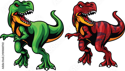 detailed illustartion of tirex with angry pose