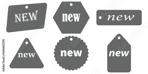 Set of new arrival tag icon set. "NEW" Label Badge Sticker Icon for Promotions and Updates. EPS 10