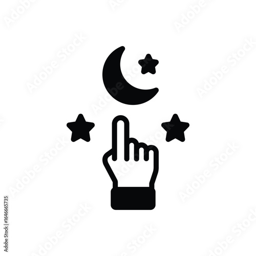 Black solid icon for god