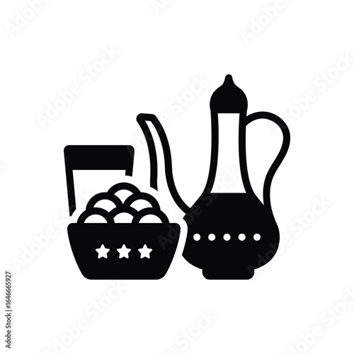 Black solid icon for iftar