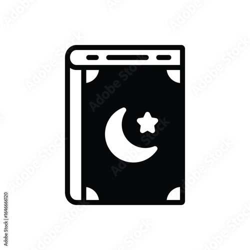 Black solid icon for koran