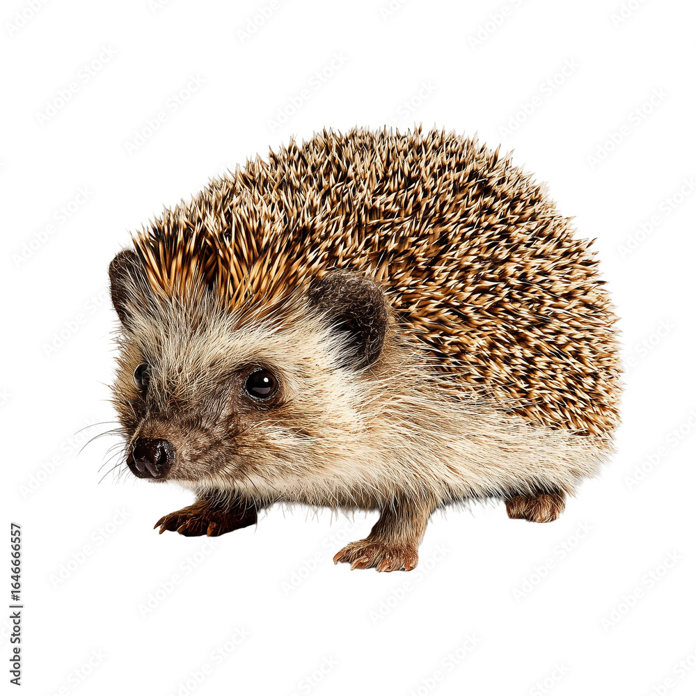 Obraz premium hedgehog isolated on white background - Hedgehog animal PNG clipart, cutout on transparent background