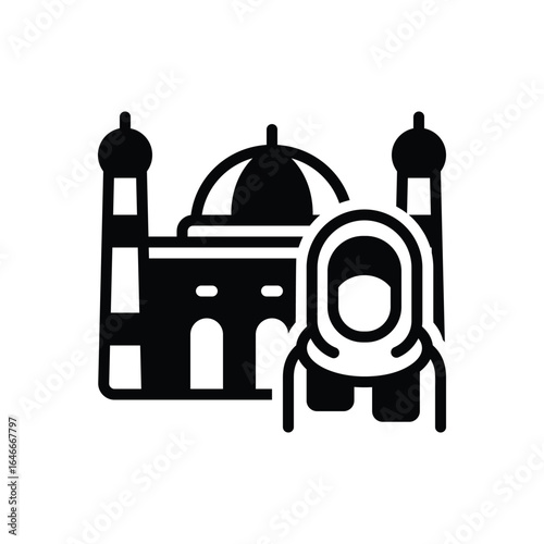 Black solid icon for culture
