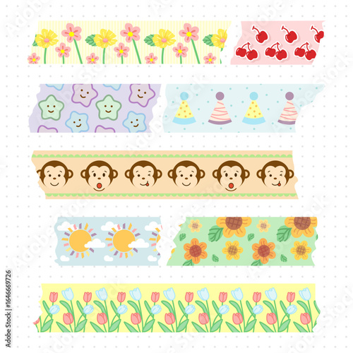 adorable decorative tape for journal element design pack