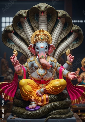 ganpati on snake 