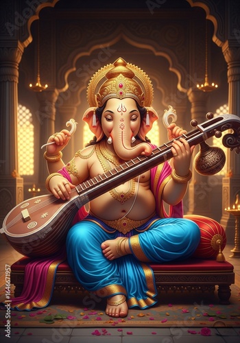 ganesha playing sangeet