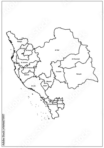 Mecca City Map White Silhouette – Saudi Arabia Vector Outline for Travel, Tourism, and Geography Projects