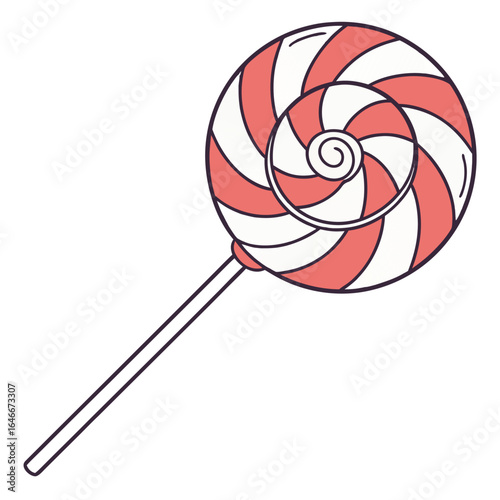 Swirl lollipop isolated on white background