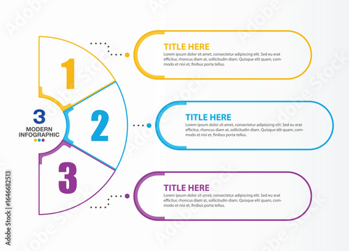 Standard infographic 3 process design with number.