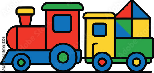 Colorful Toy Train Vector for Kids