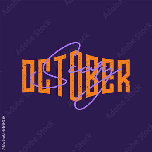 Scary October Lettering Typography